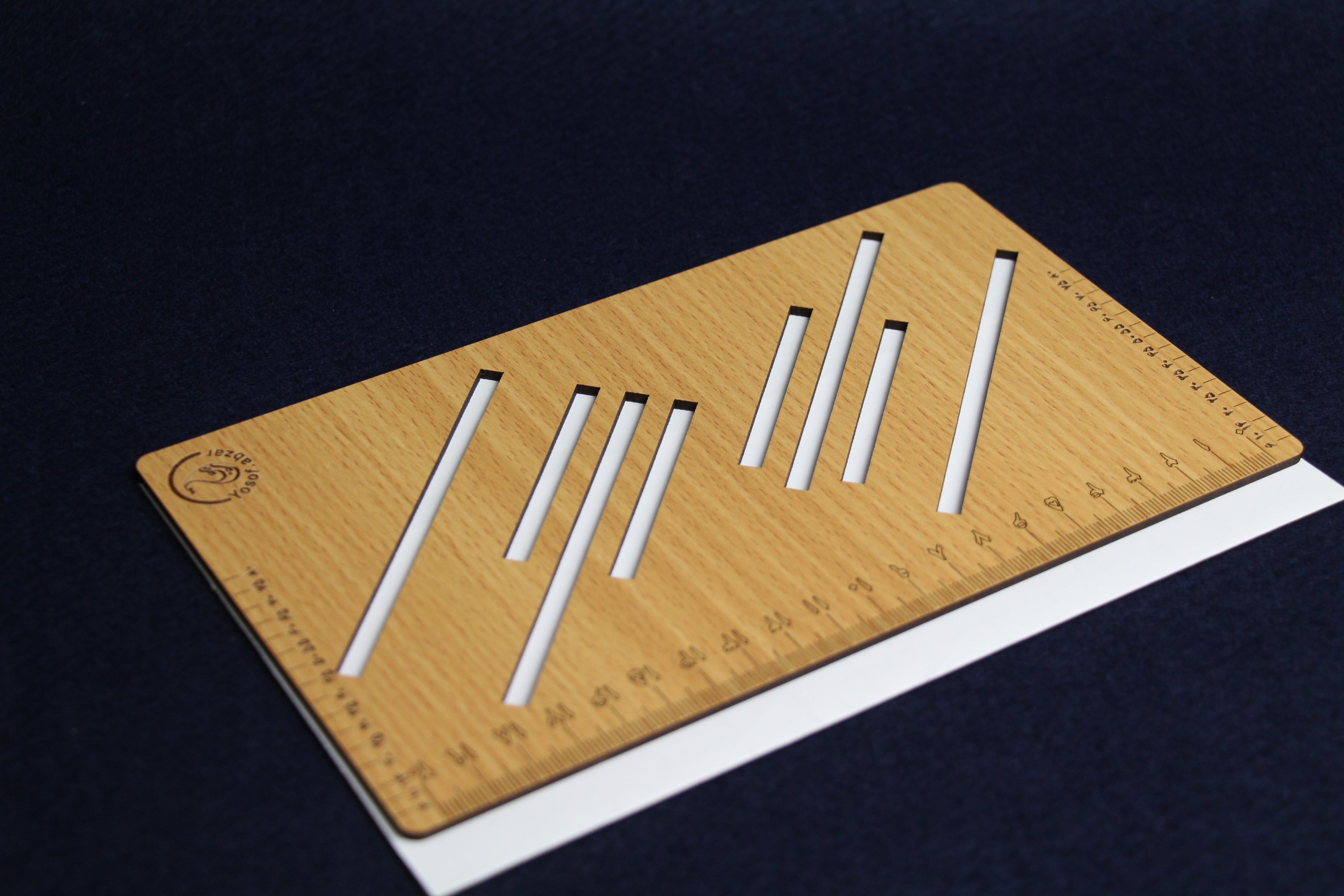 Line stencil with ruler for Nastaliq Chalipa panel, Persian calligraphy