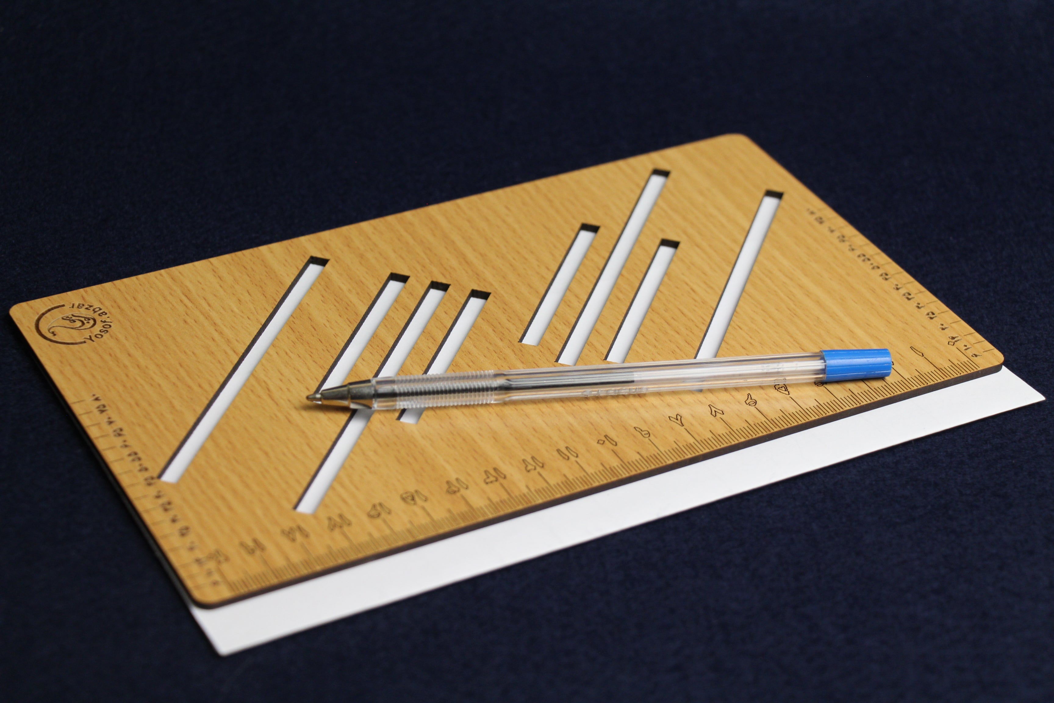 Line stencil with ruler for Nastaliq Chalipa panel, Persian calligraphy