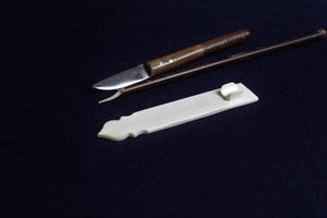 0Small bone makta with stabiliser for cutting reed and bamboo pens for Arabic calligraphy