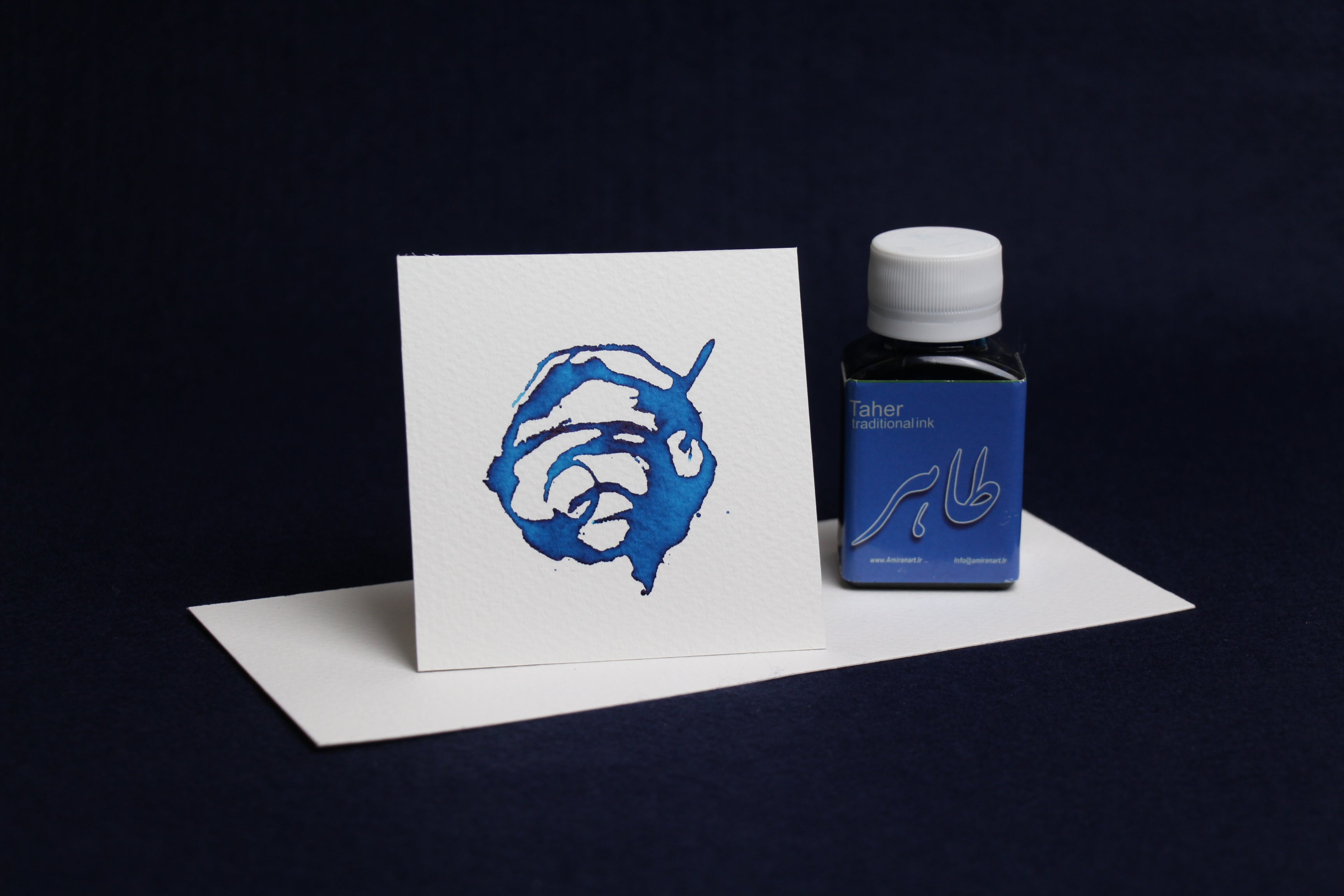 Taher traditional Iranian water-based ink for Arabic and Persian calligraphy blue