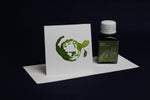 Load image into Gallery viewer, Taher traditional Iranian water-based ink for Arabic and Persian calligraphy olive green
