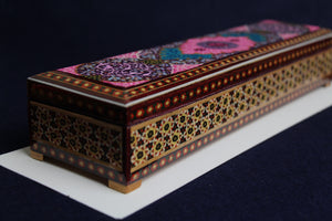 Painted wooden qalamdan  for Arabic calligraphy qalam pens