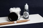 Load image into Gallery viewer, bare essentials set for Arabic calligraphy - left oblique nib dip pen, black Indian ink, silk likka, inkwell
