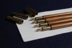 Retro sandalwood look fountain pen with left oblique nib for Arabic calligraphy - unbranded