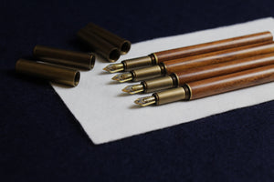 Retro sandalwood look fountain pen with left oblique nib for Arabic calligraphy - unbranded