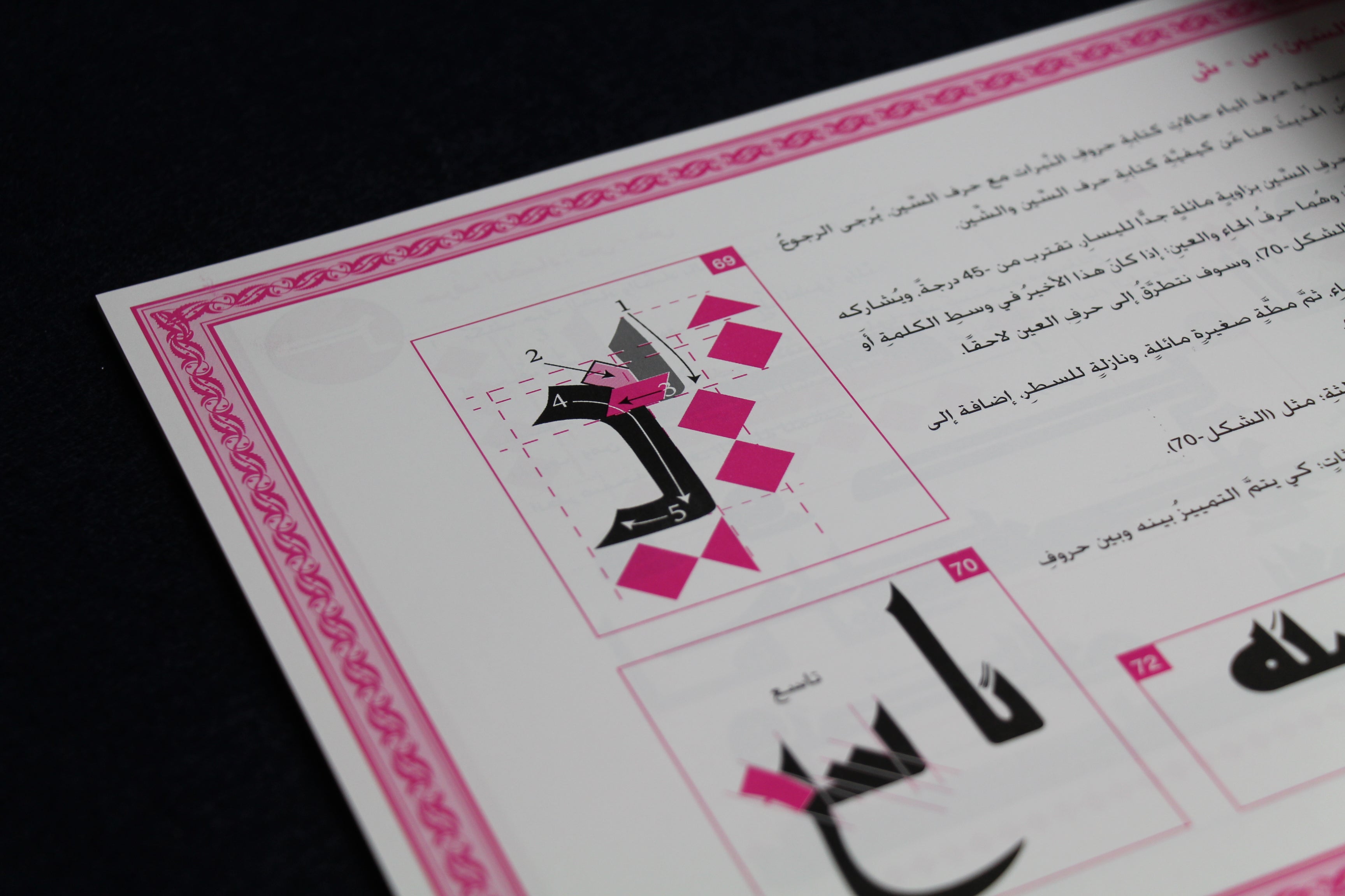 Mushafi Kufic script - Arabic calligraphy model book by Ahmed Khelloufi