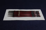 Load image into Gallery viewer, Set of 5 qalams for Arabic calligraphy with ebony nibs: 1 to 5 mm - burgundy handle
