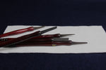 Load image into Gallery viewer, Set of 5 qalams for Arabic calligraphy with ebony nibs: 1 to 5 mm - burgundy handle
