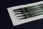 Load image into Gallery viewer, Set of 5 qalams for Arabic calligraphy with ebony nibs: 1 to 5 mm - olive green handle
