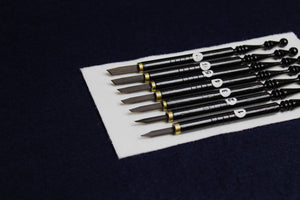 Set of 7 Javi qalam pens for Arabic calligraphy: 1 - 7 mm