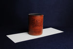 Load image into Gallery viewer, Faux leather qalam pen stand with Persian calligraphy -brown
