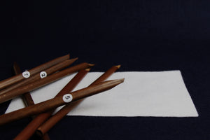 Left hand set of 7 light handam qalams for Arabic calligraphy: 1-7 mm