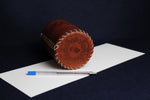Load image into Gallery viewer, Faux leather qalam pen stand with Persian calligraphy -brown
