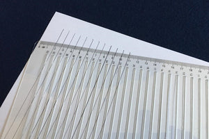 Plastic straight line stencil for A4 sized paper - 33 lines with 8 mm line gap