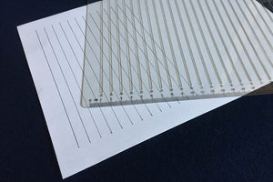 Plastic straight line stencil for A4 sized paper - 27 lines with 10 mm line gap
