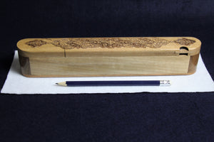 Wooden qalamdan pen case for Arabic calligraphy pens - 3 different lid patterns