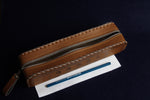 Load image into Gallery viewer, Faux leather case for Arabic calligraphy qalam pens decorated with Arabic calligraphy brown
