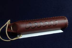 Round tube qalam case made of faux leather  purple