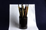 Load image into Gallery viewer, Chocolate brown painted bamboo qalam pen stand
