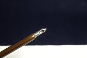 German oblique nib dip qalam pen for Arabic calligraphy with brown wooden handle