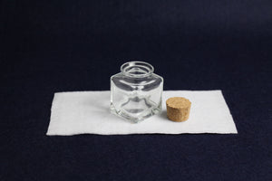 Square glass inkwell with cork stopper for Arabic calligraphy 6