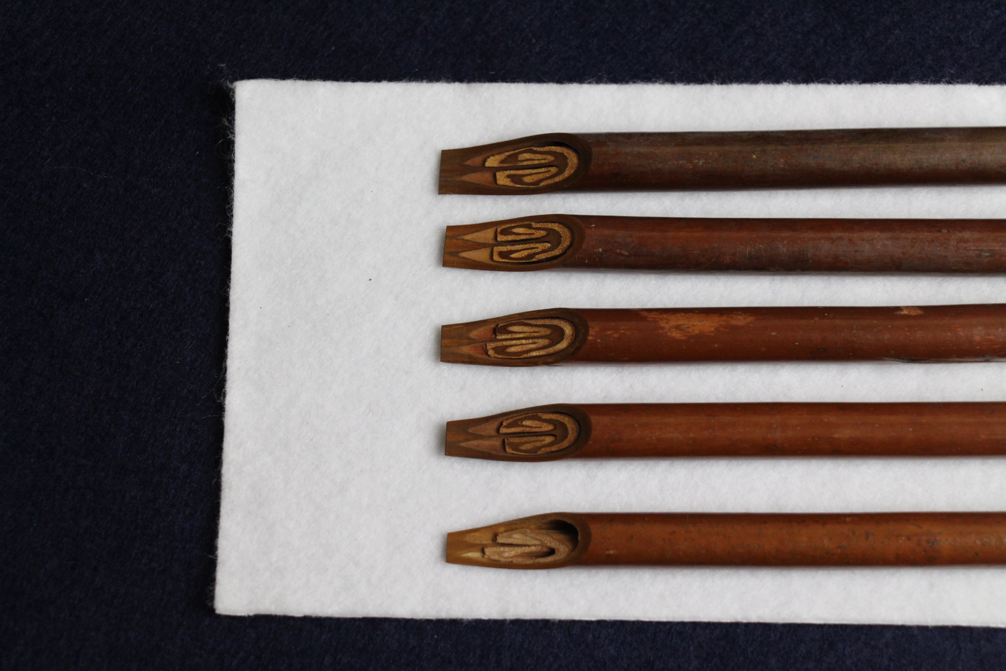 Handam Arabic calligraphy qalam dip pen for kufi mushafi script, set of 5, square nib