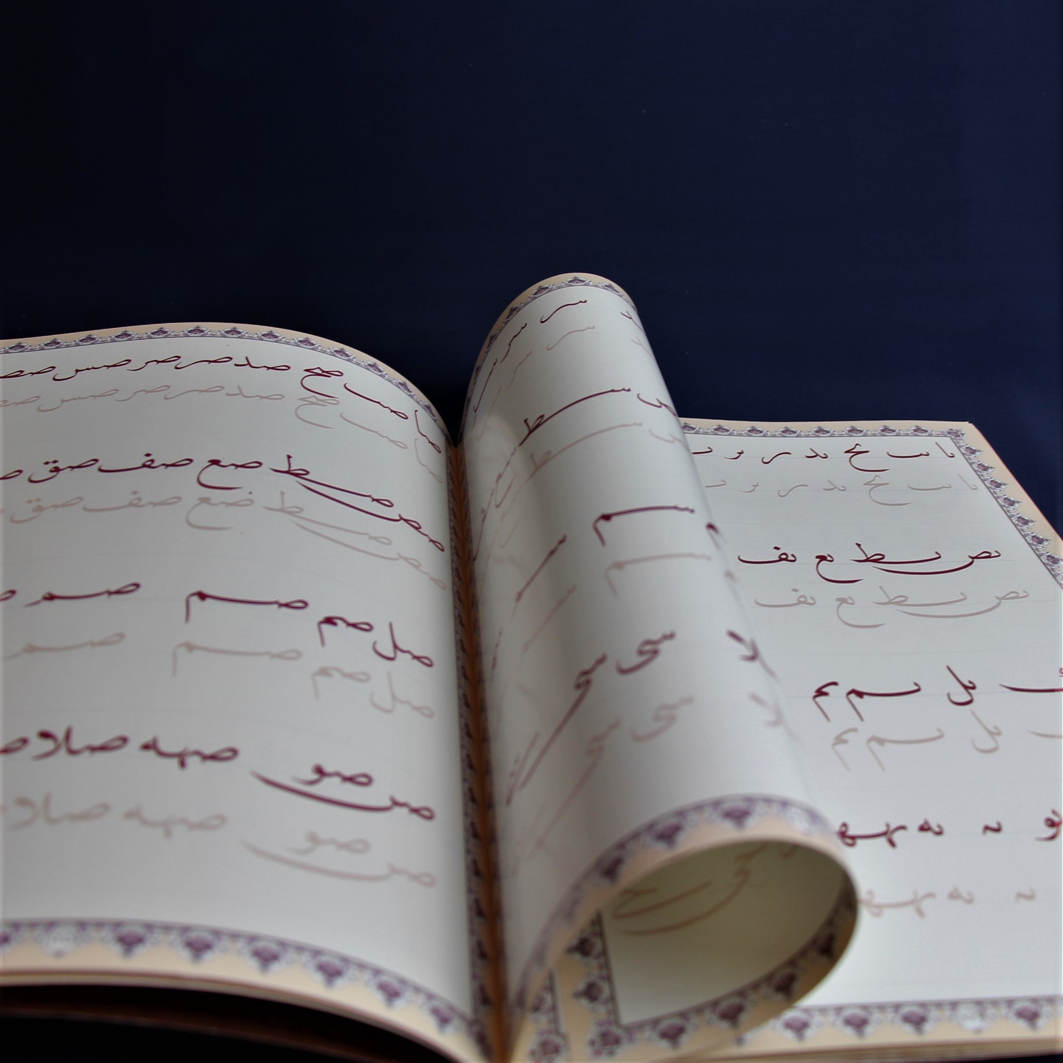 Arabic calligraphy workbook for Naskh script - based on work of Mukhtar 'Alam 