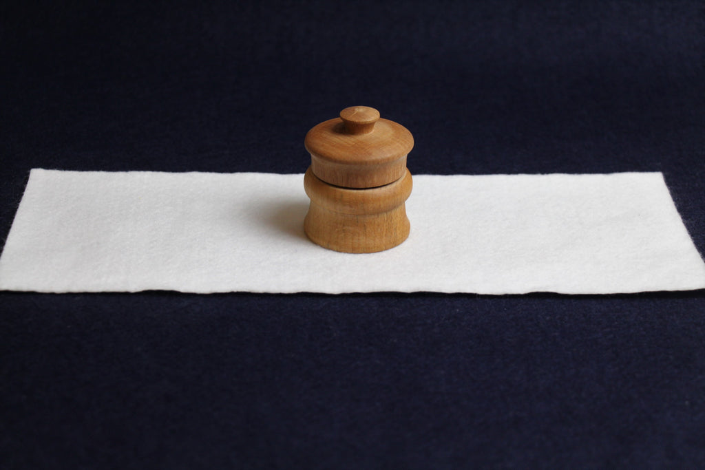 Turned wood inkwell with glass insert for Arabic calligraphy - 10 ml