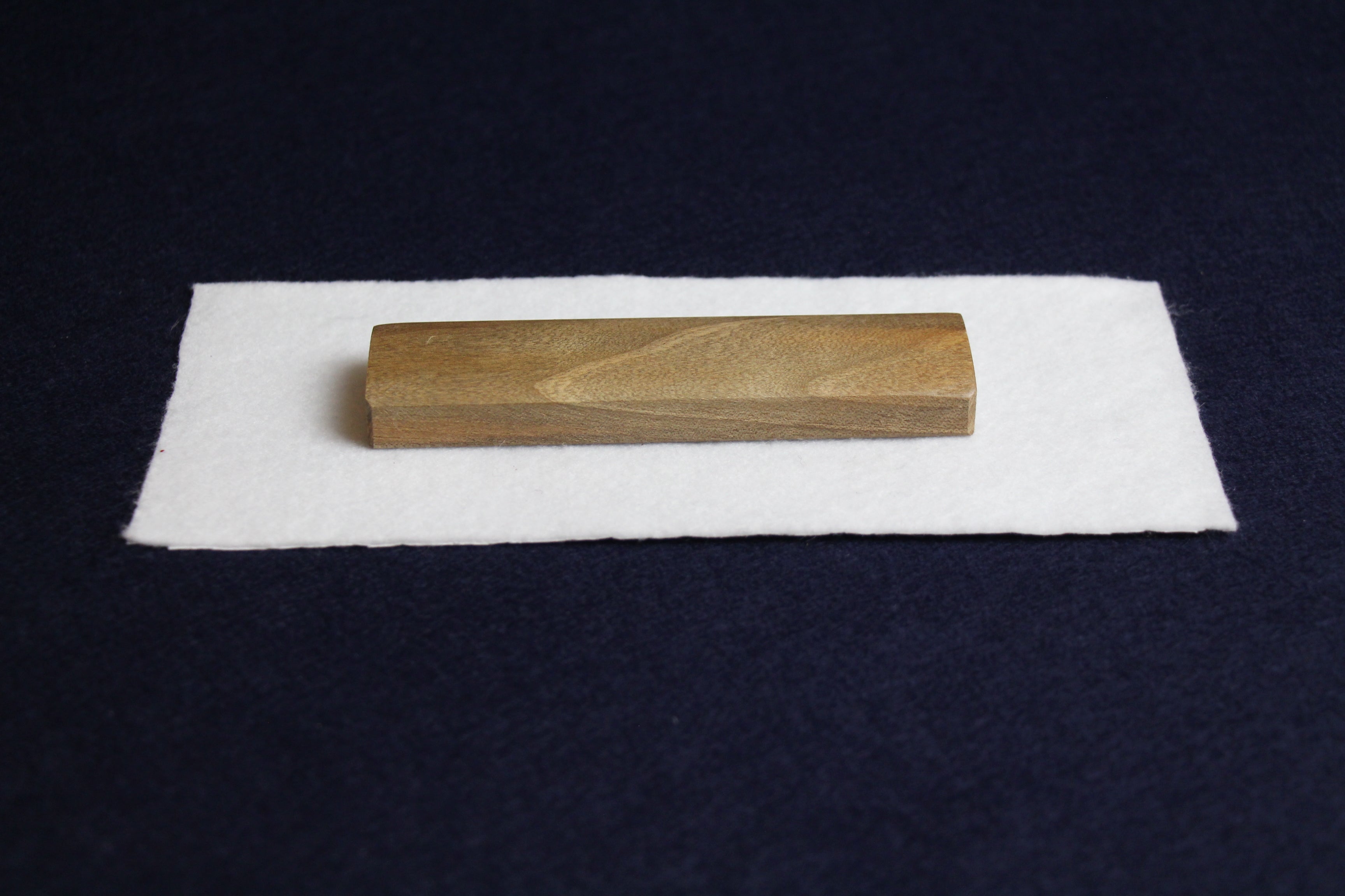 Rectangular walnut wood makta with sanding paper for cutting pens for Arabic calligraphy