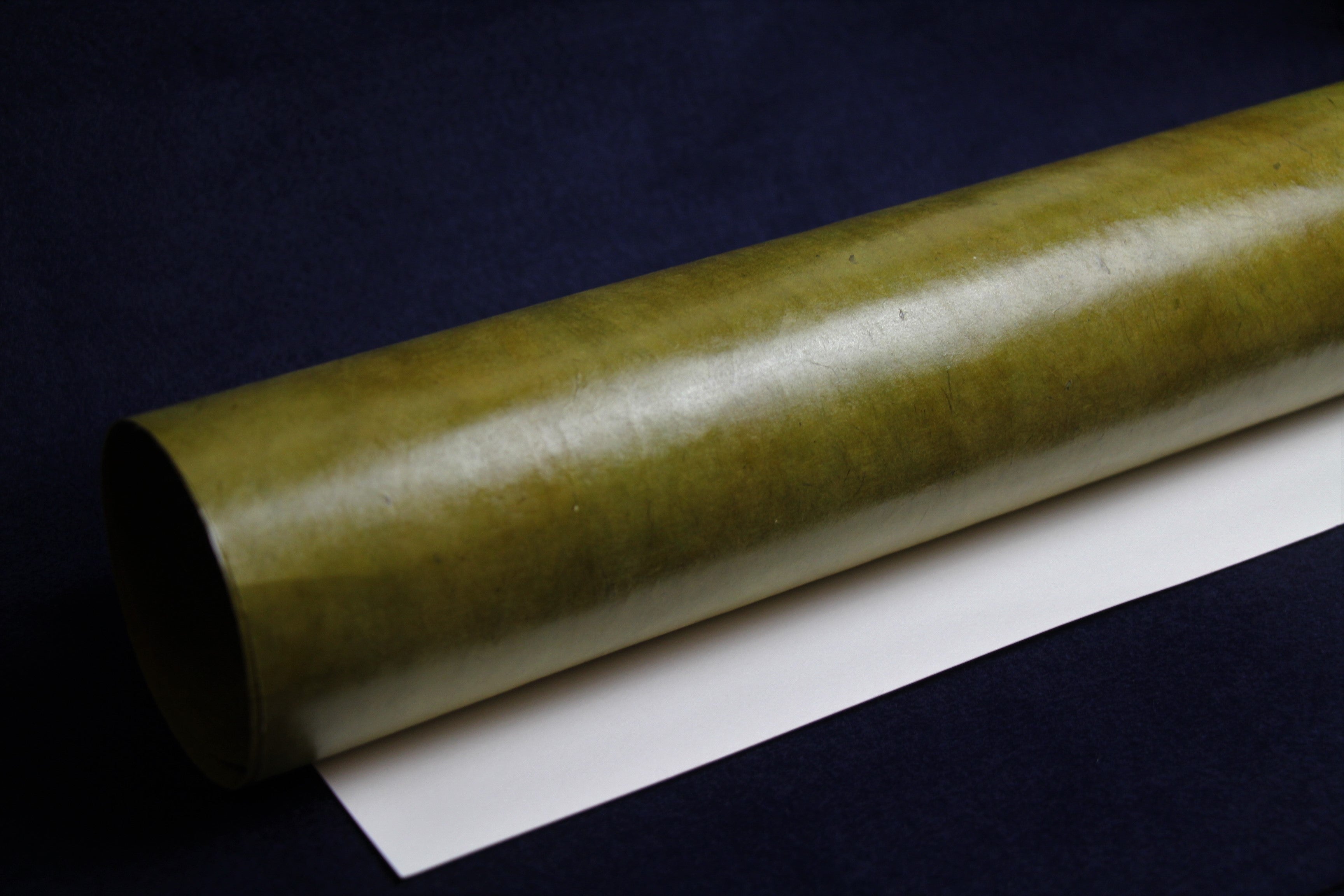 Handmade Nepal ahar paper for Arabic calligraphy: A2 - olive green