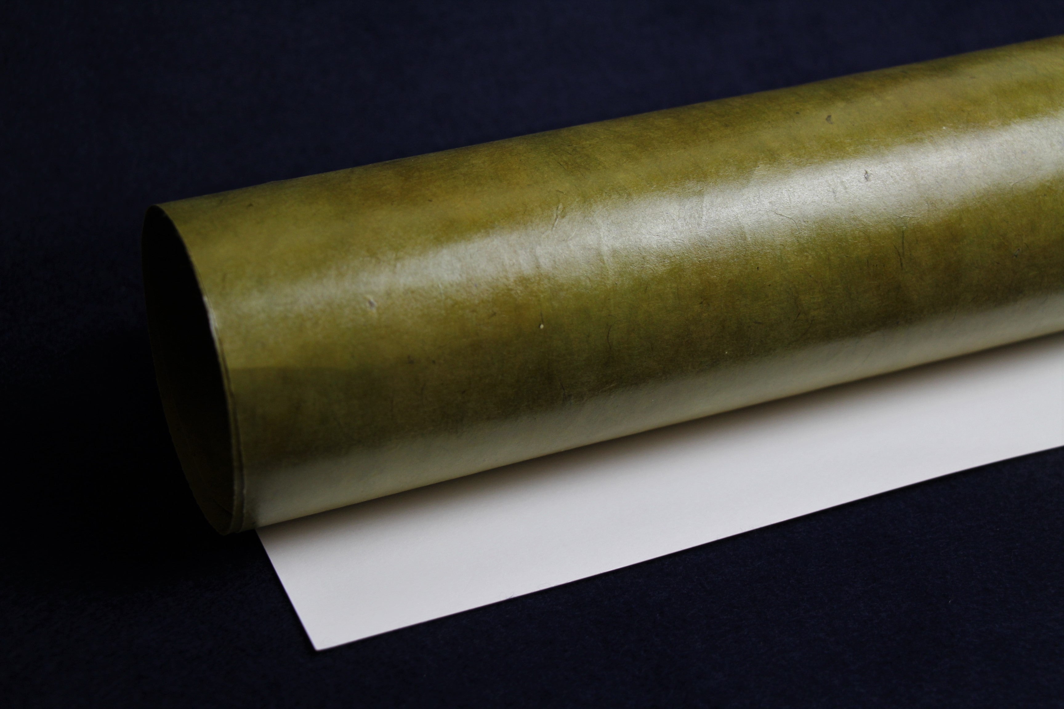 Handmade Nepal ahar paper for Arabic calligraphy: A2 - olive green
