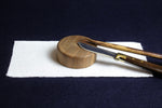 Load image into Gallery viewer, Round walnut wood makta for cutting pens for Arabic calligraphy 4
