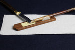 Load image into Gallery viewer, Small wooden makta with plastic holder for cutting pens for Arabic calligraphy
