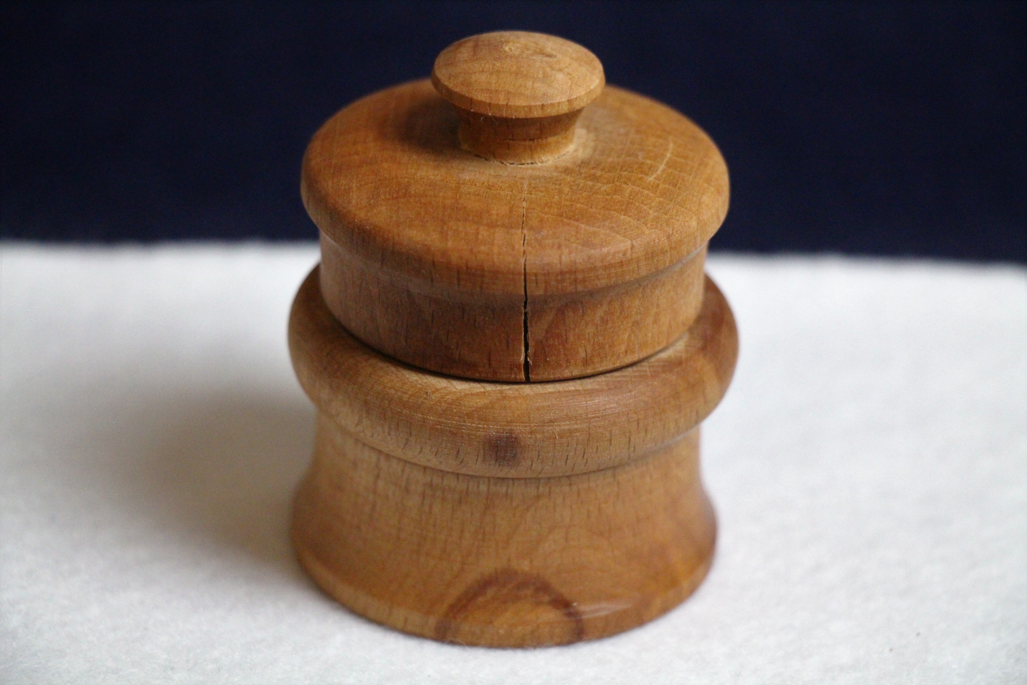 damage Turned wood inkwell with glass insert for Arabic calligraphy - 10 ml