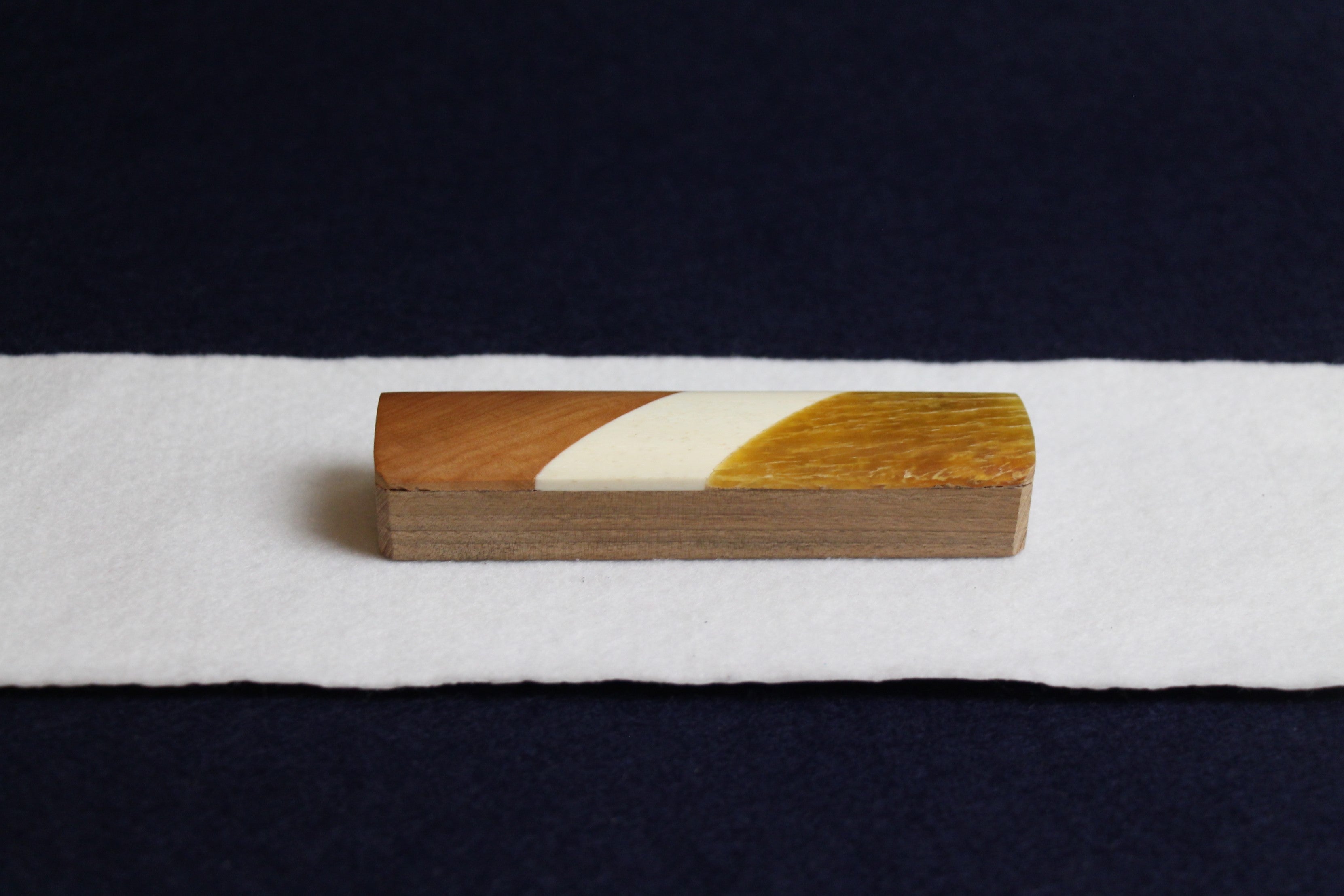 Horn, wood and bone 3 colour makta block with sanding paper