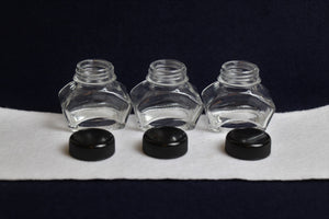 3 empty ink bottles for Arabic calligraphy