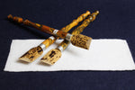 Load image into Gallery viewer, Set of 3 bamboo qalams for Arabic calligraphy: 22 - 24 mm
