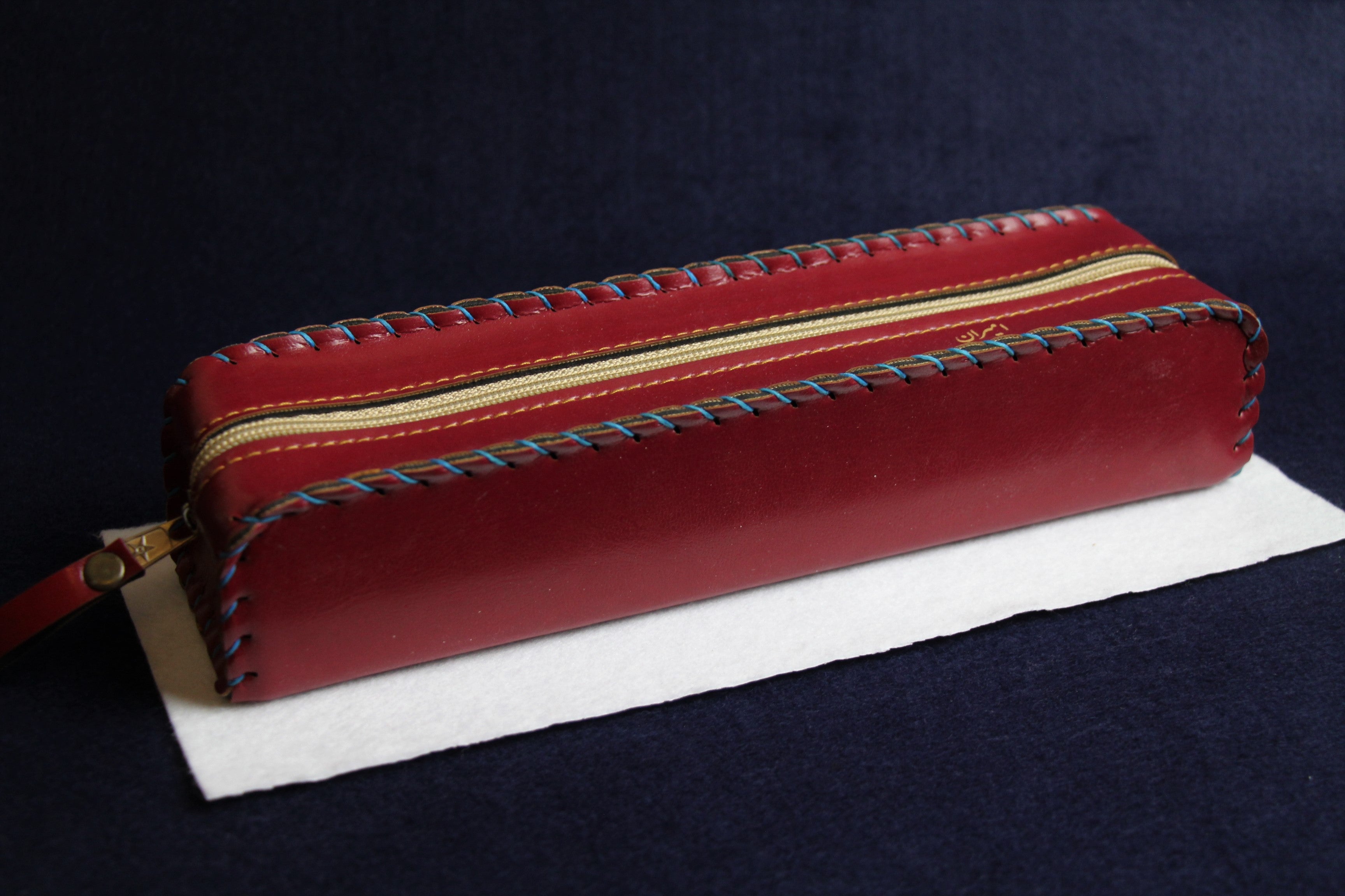 Faux leather case for Arabic calligraphy qalam pens - red