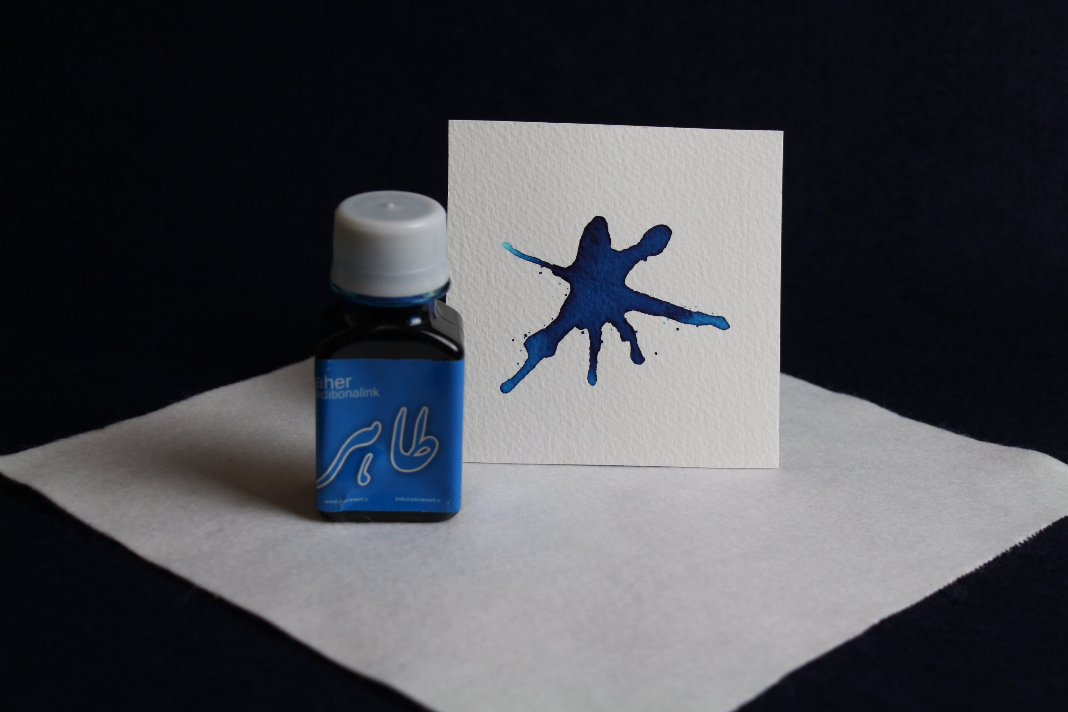 Taher traditional ink for Arabic calligraphy - blue