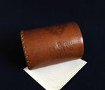 Load image into Gallery viewer, Faux leather dark brown qalam pen stand with Persian calligraphy
