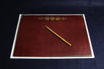Load image into Gallery viewer, Leather writing mat for Arabic calligraphy burgundy
