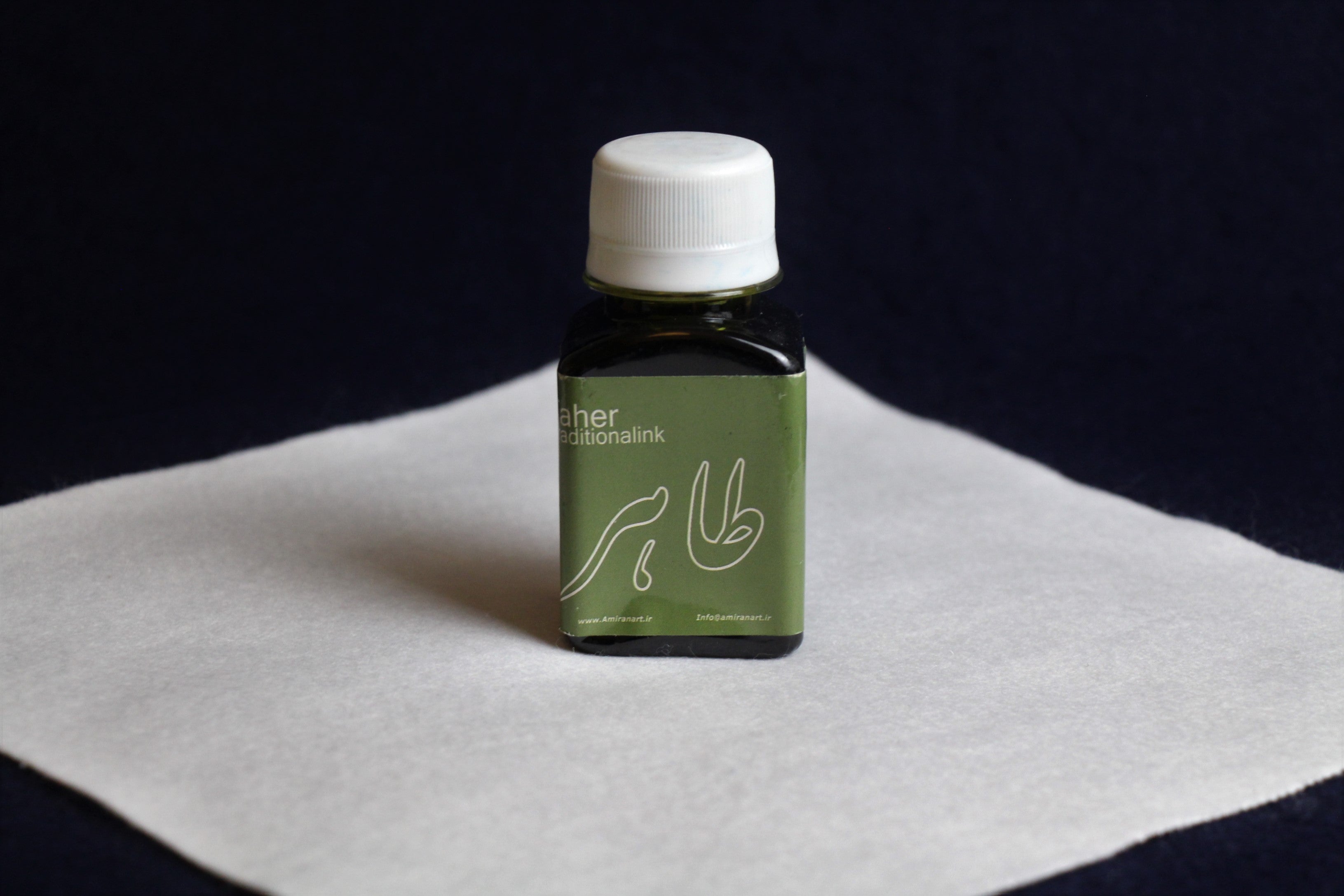 Taher traditional ink for Arabic calligraphy - olive green